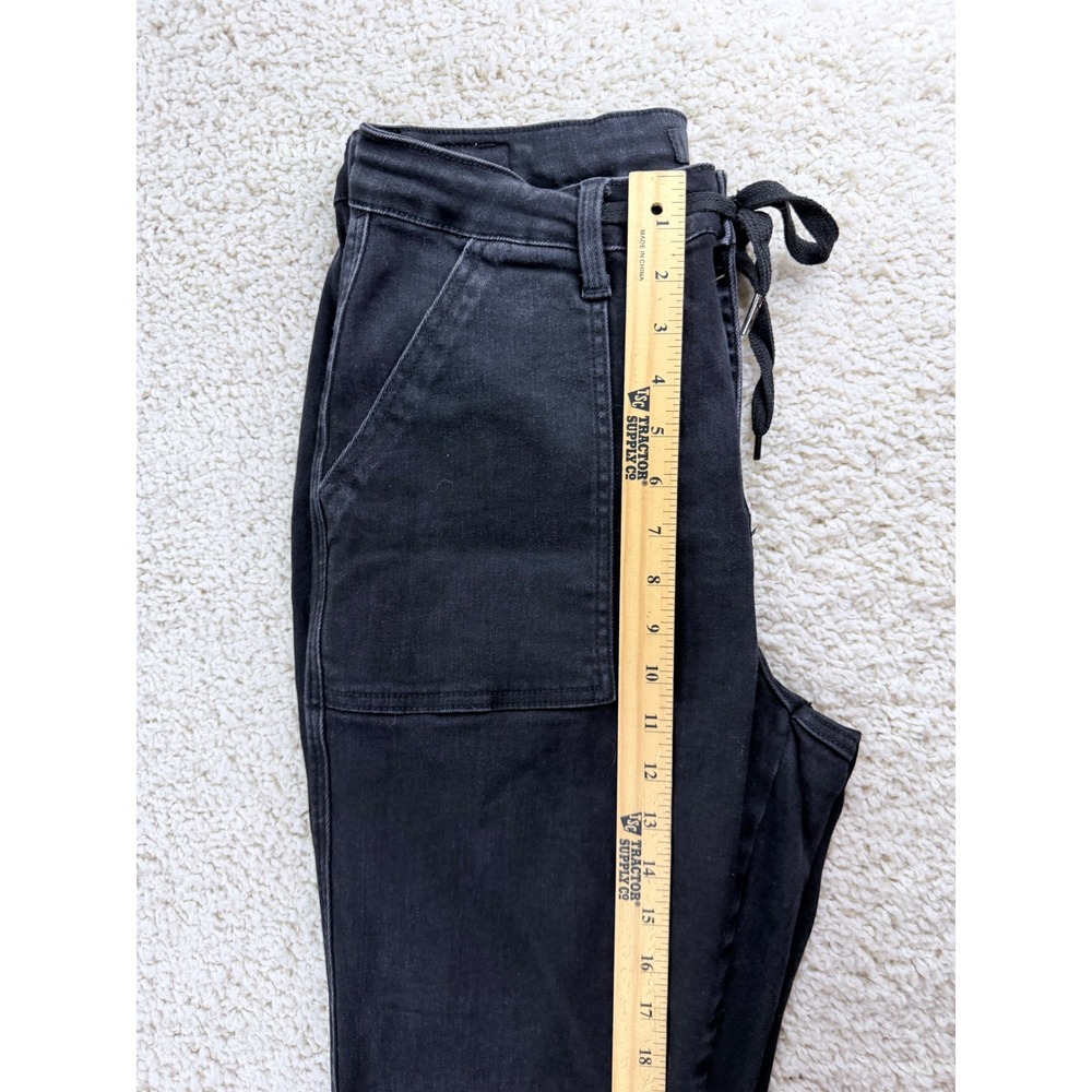 Judy Blue Jogger Jeans Women 11/30 Black Excellent High Rise Drawstring Denim - Picture 10 of 12